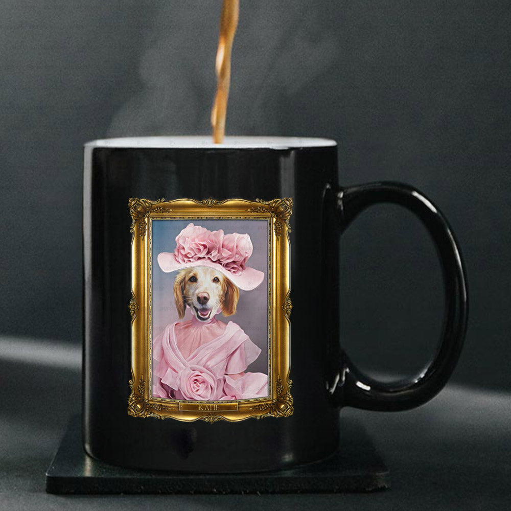 Personalized Dog Gift Idea - Royal Dog's Portrait For Dog Lovers - Black Mug