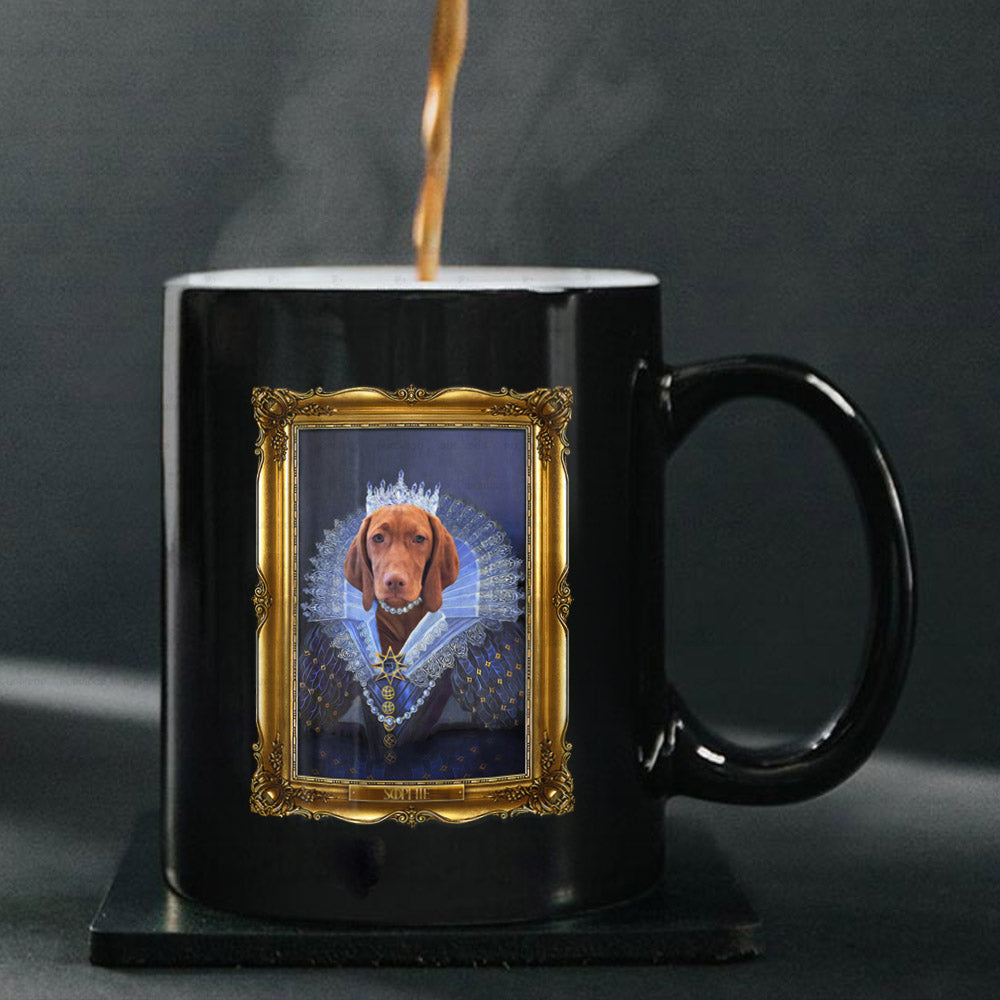 Personalized Dog Gift Idea - Royal Dog's Portrait For Dog Lovers - Black Mug