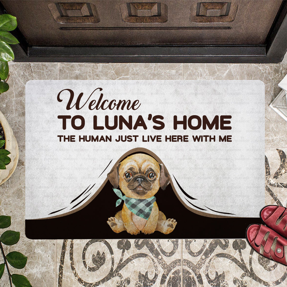 Personalized Dog Gift - Welcome To Puppy Home For Puppy Lovers - Doormat