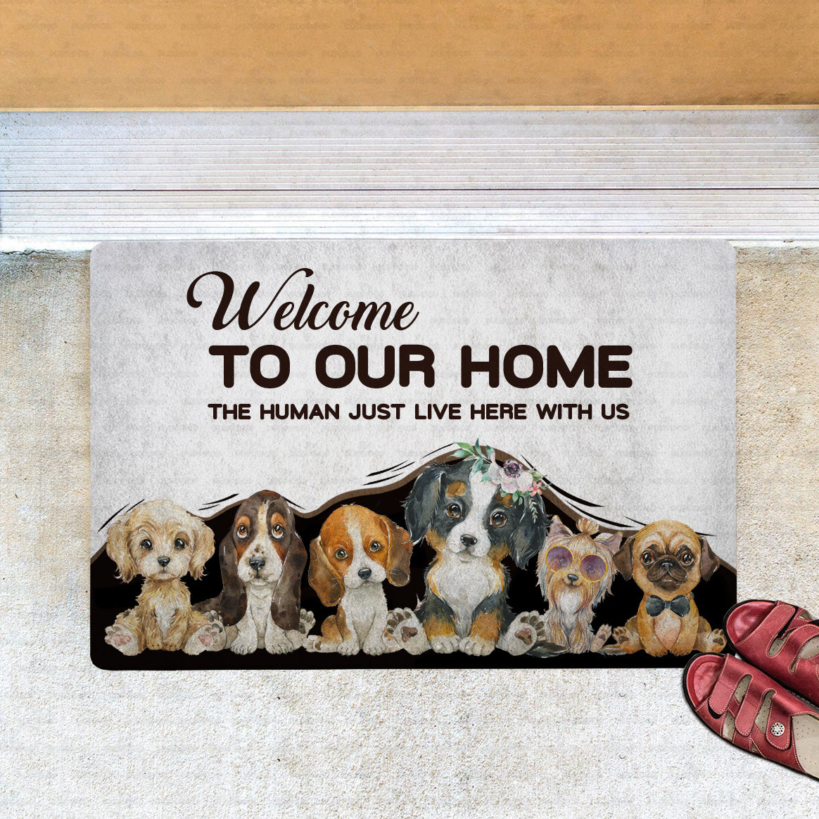Dog Gift Idea - Welcome To Our Home For Puppy Lovers - Doormat