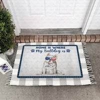 Thumbnail for Personalized Dog Gift - Home Is Where My Bulldog Is For Dog Lovers - Doormat