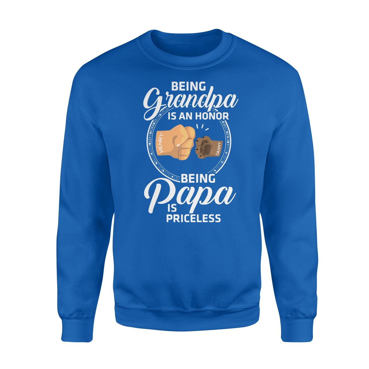 Personalized Grandpa Gift Idea - Being Grandpa Is An Honor - Standard Crew Neck Sweatshirt