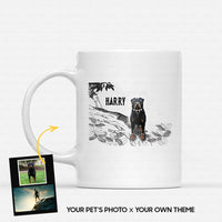 Thumbnail for Personalized Dog Gift Idea - Funny Character Line Art For Dog Lovers - White Mug