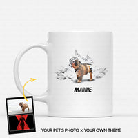 Thumbnail for Personalized Dog Gift Idea - Funny Character Line Art For Dog Lovers - White Mug
