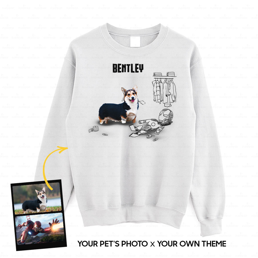 Personalized Dog Gift Idea - Funny Character Line Art For Puppy Lovers - Standard Crew Neck Sweatshirt