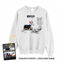 Thumbnail for Personalized Dog Gift Idea - Funny Character Line Art For Puppy Lovers - Standard Crew Neck Sweatshirt