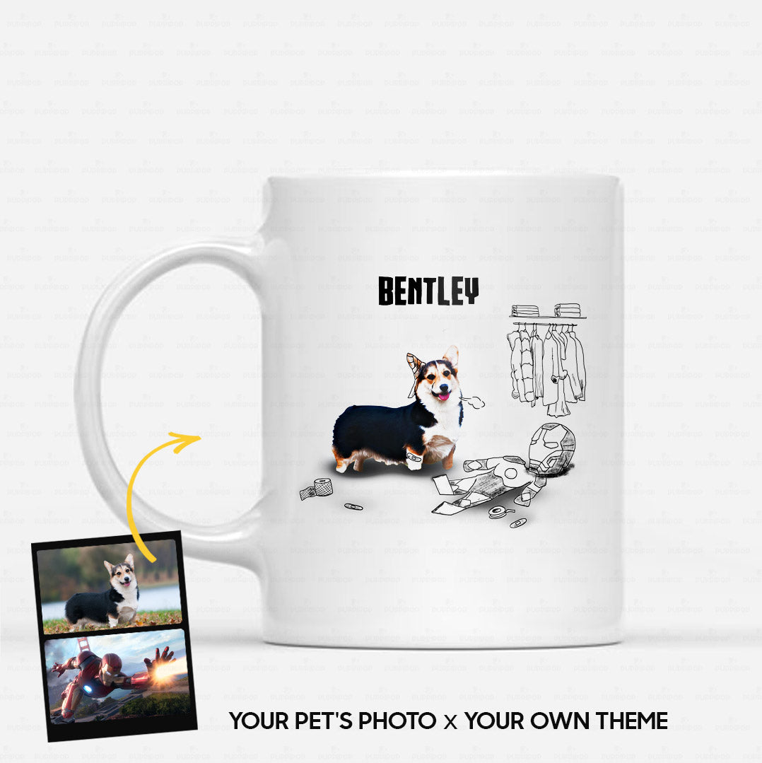 Personalized Dog Gift Idea - Funny Character Line Art For Dog Lovers - White Mug