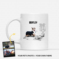 Thumbnail for Personalized Dog Gift Idea - Funny Character Line Art For Dog Lovers - White Mug