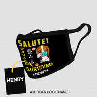 Thumbnail for Personalized Dog Gift Idea - Salute Who Are Survived Covid 19 For Dog Lovers - Cloth Mask