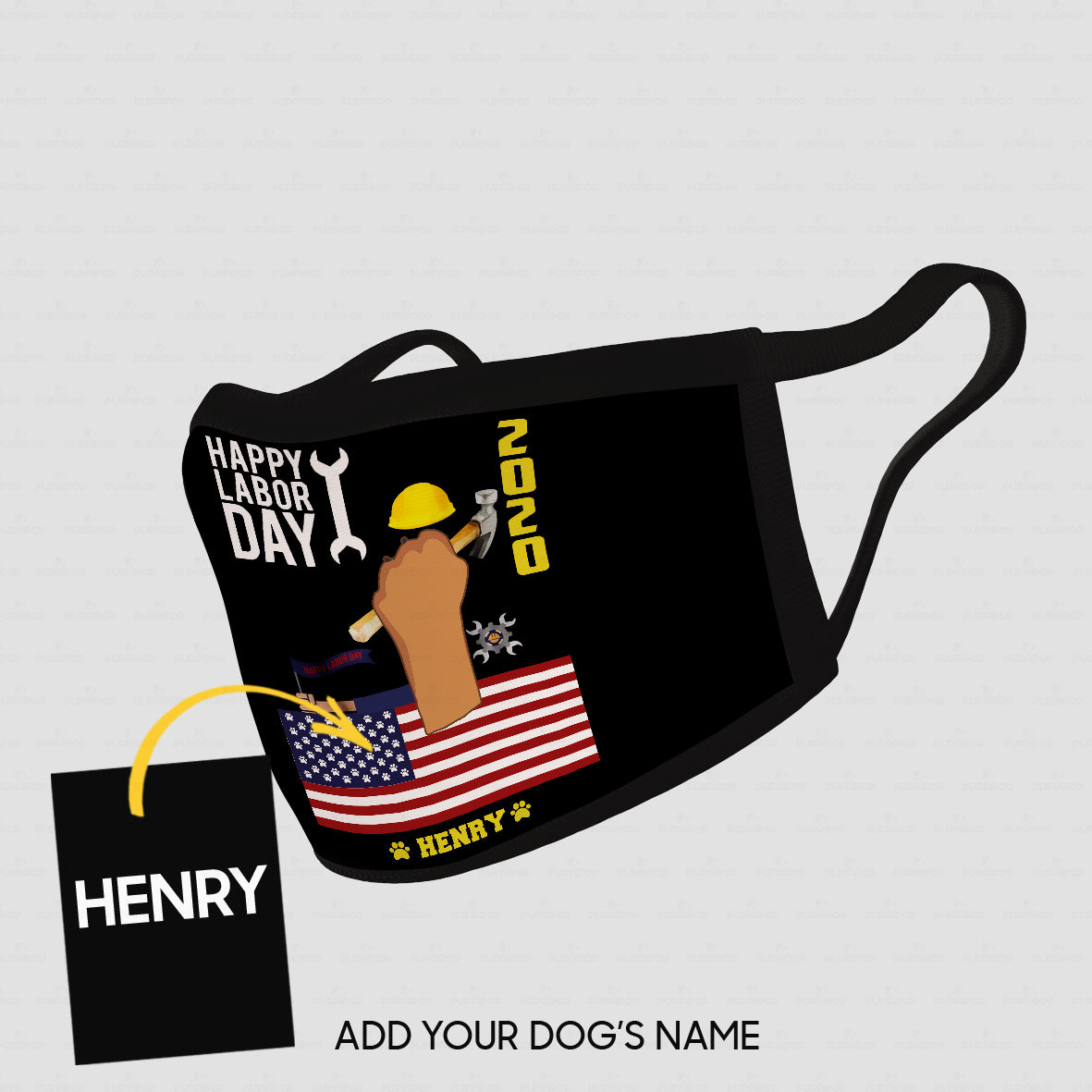 Personalized Dog Gift Idea - Happy Labor Day 2020 For Dog Lovers - Cloth Mask