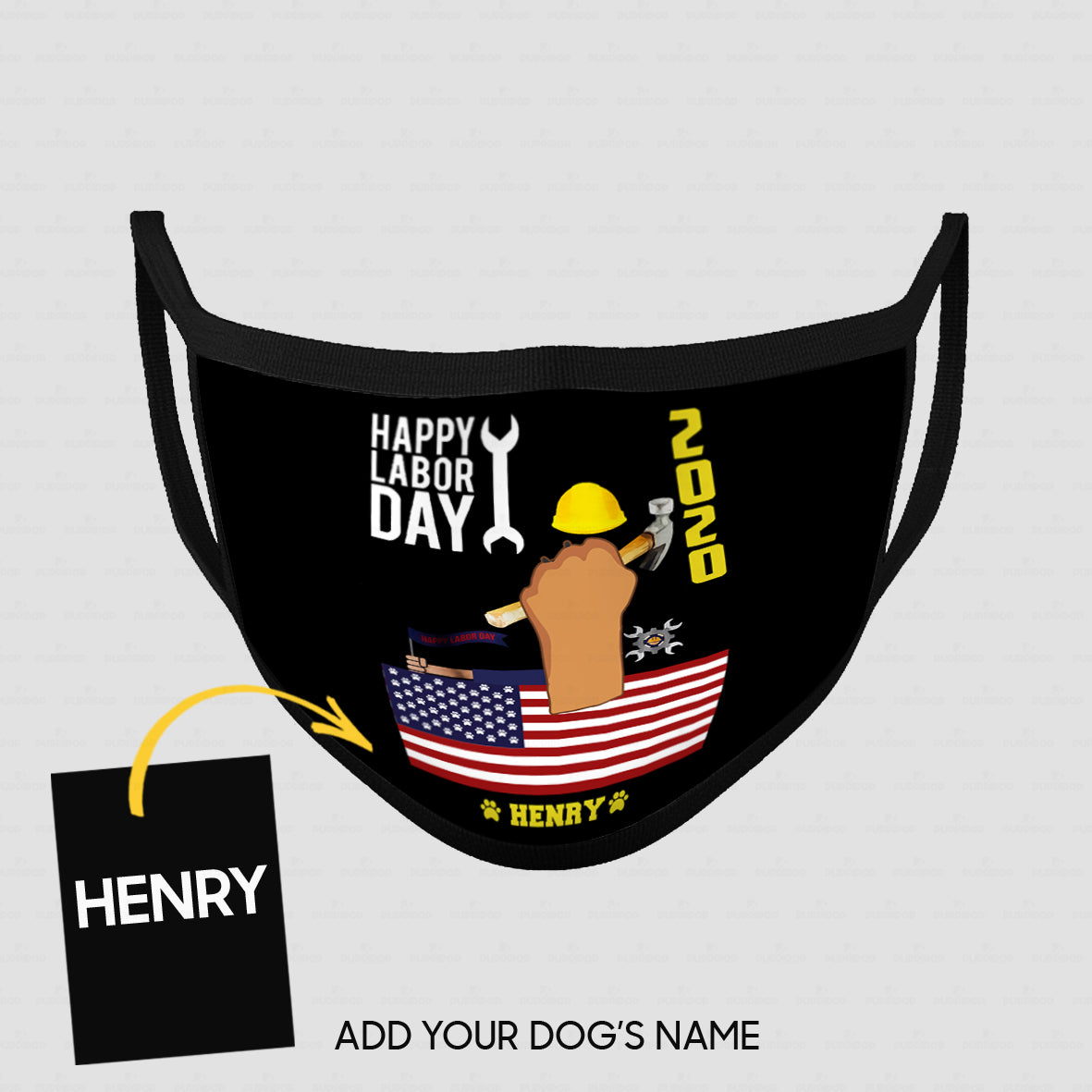 Personalized Dog Gift Idea - Happy Labor Day 2020 For Dog Lovers - Cloth Mask