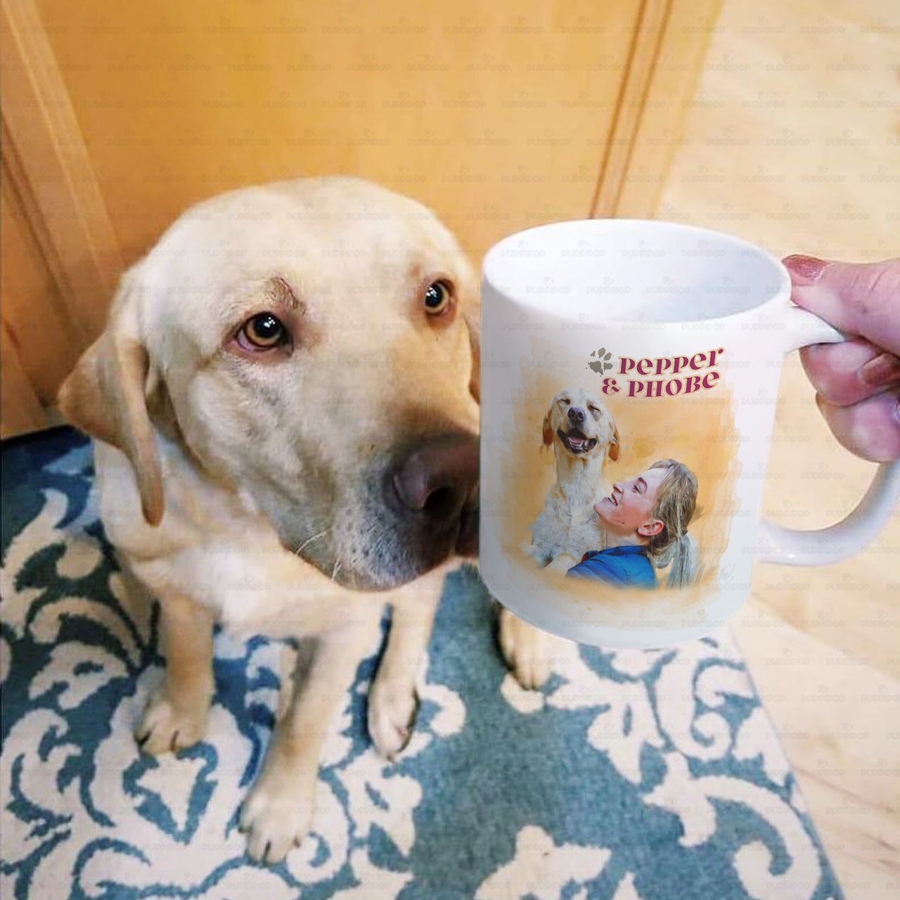 Personalized Dog Gift Idea - Watercolor Portrait Puppy Gift For Dog Mom - White Mug