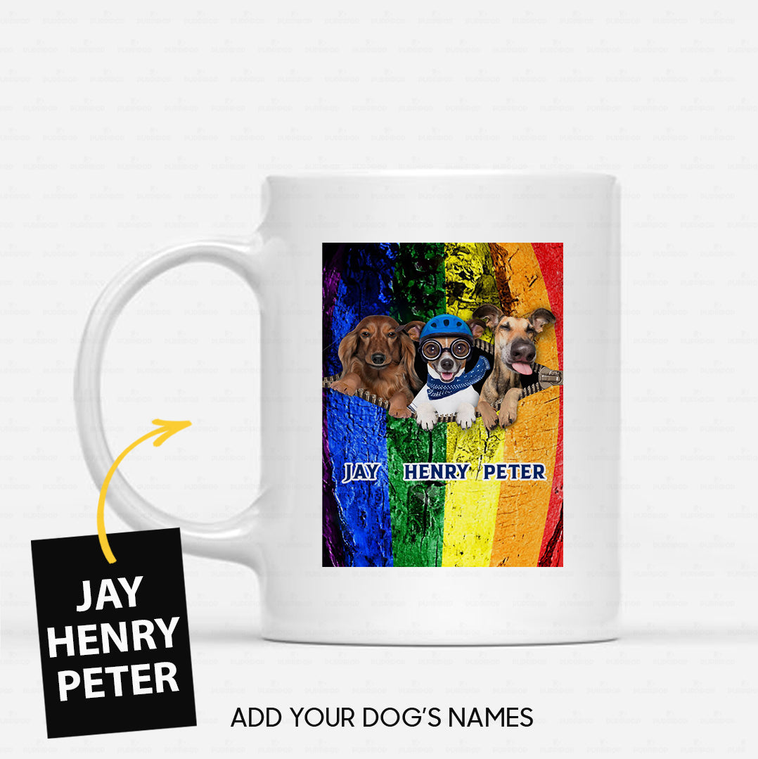 Personalized Dog Gift Idea - Angry Dog, Blue Helmet Dog And Mowing Dog For Dog Lovers - White Mug