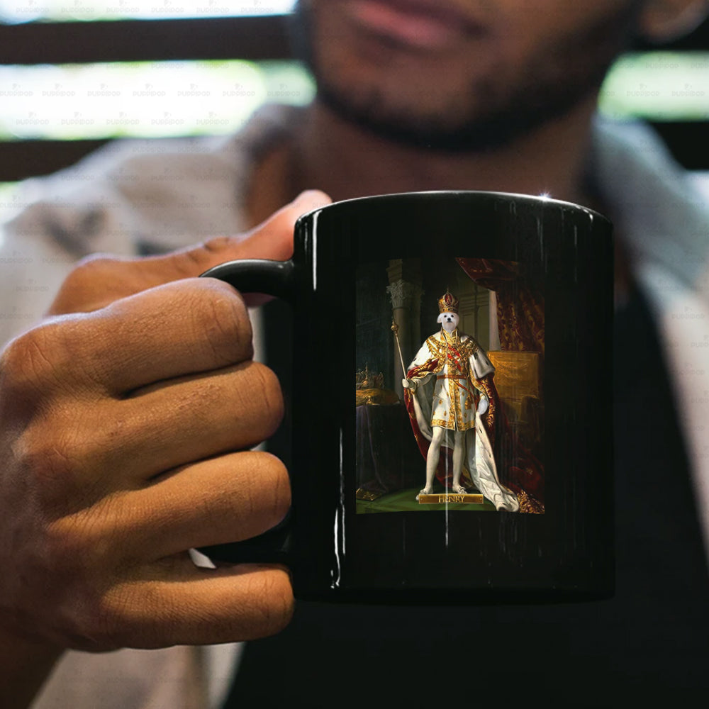 Personalized Dog Gift Idea - Royal Dog's Portrait For Dog Lovers - Black Mug