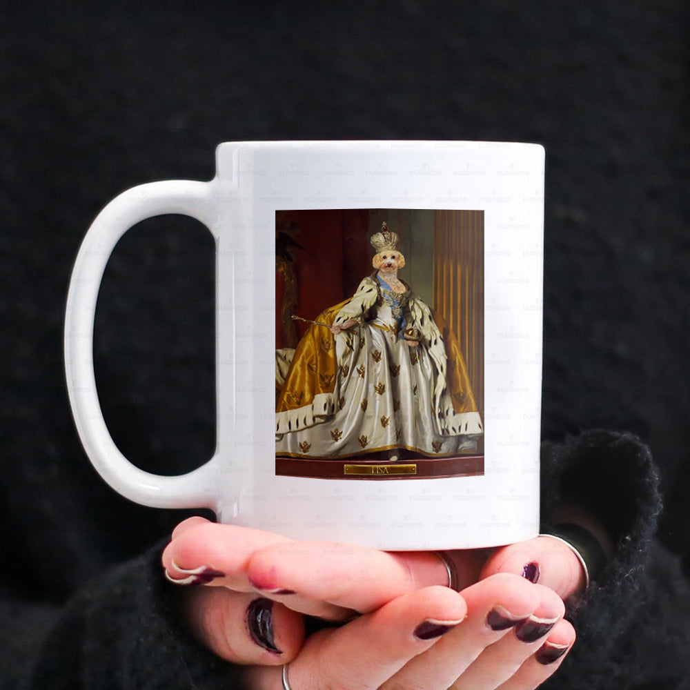 Personalized Dog Gift Idea - Royal Dog's Portrait For Dog Lovers - White Mug