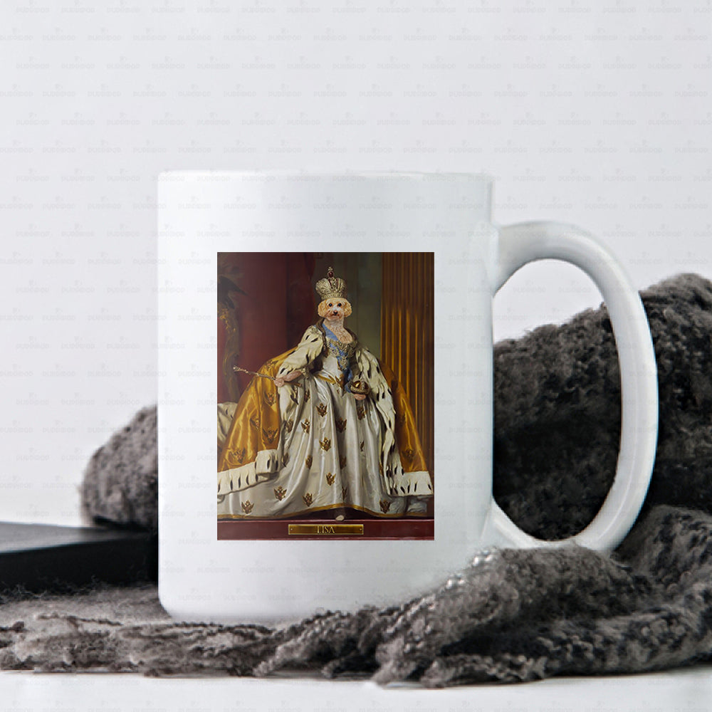 Personalized Dog Gift Idea - Royal Dog's Portrait For Dog Lovers - White Mug