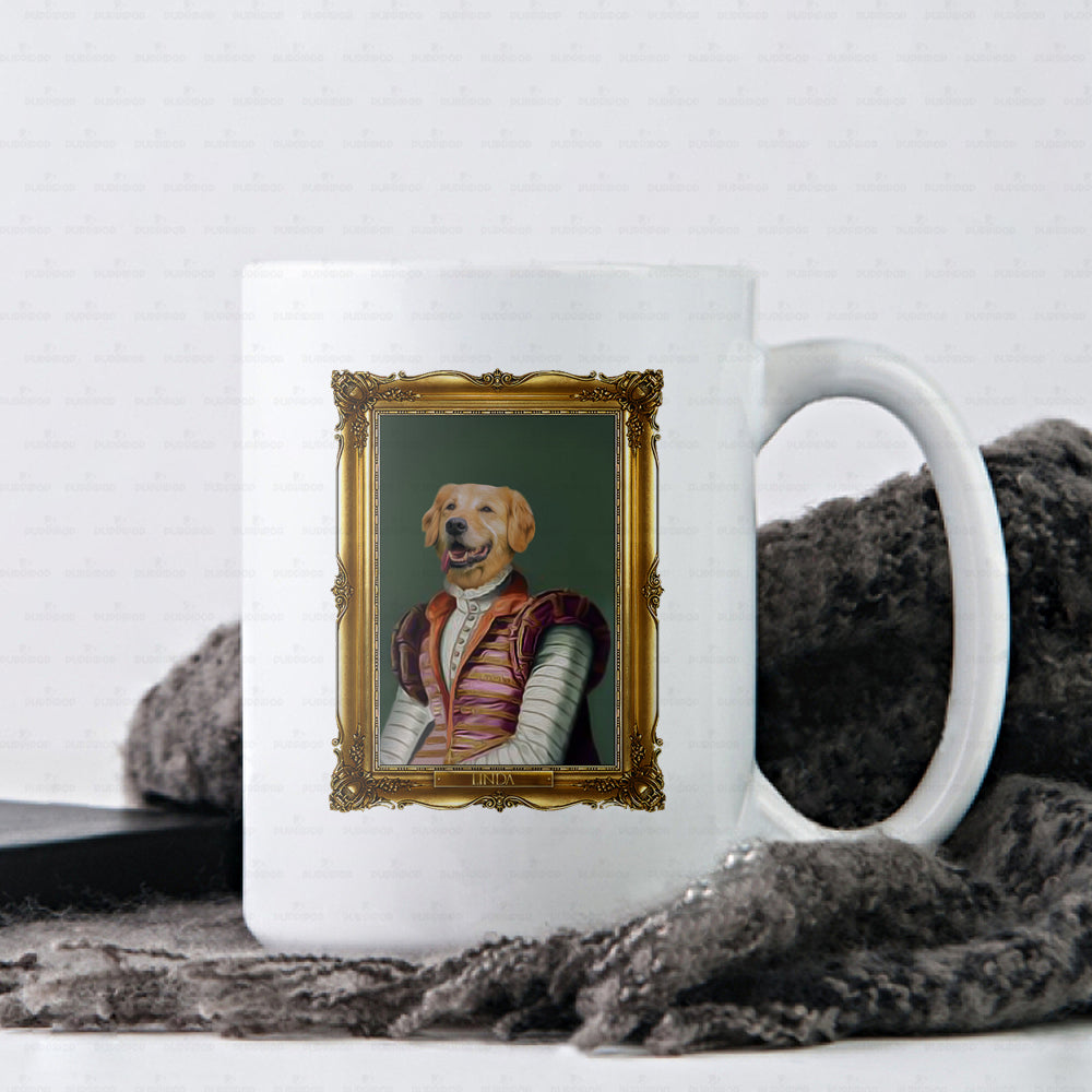 Personalized Dog Gift Idea - Royal Dog's Portrait For Dog Lovers - White Mug
