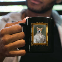 Thumbnail for Personalized Dog Gift Idea - Royal Dog's Portrait For Dog Lovers - Black Mug
