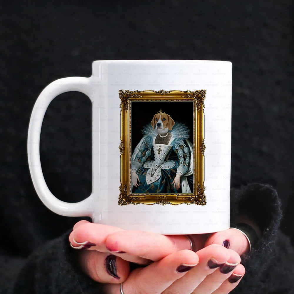 Personalized Dog Gift Idea - Royal Dog's Portrait For Dog Lovers - White Mug