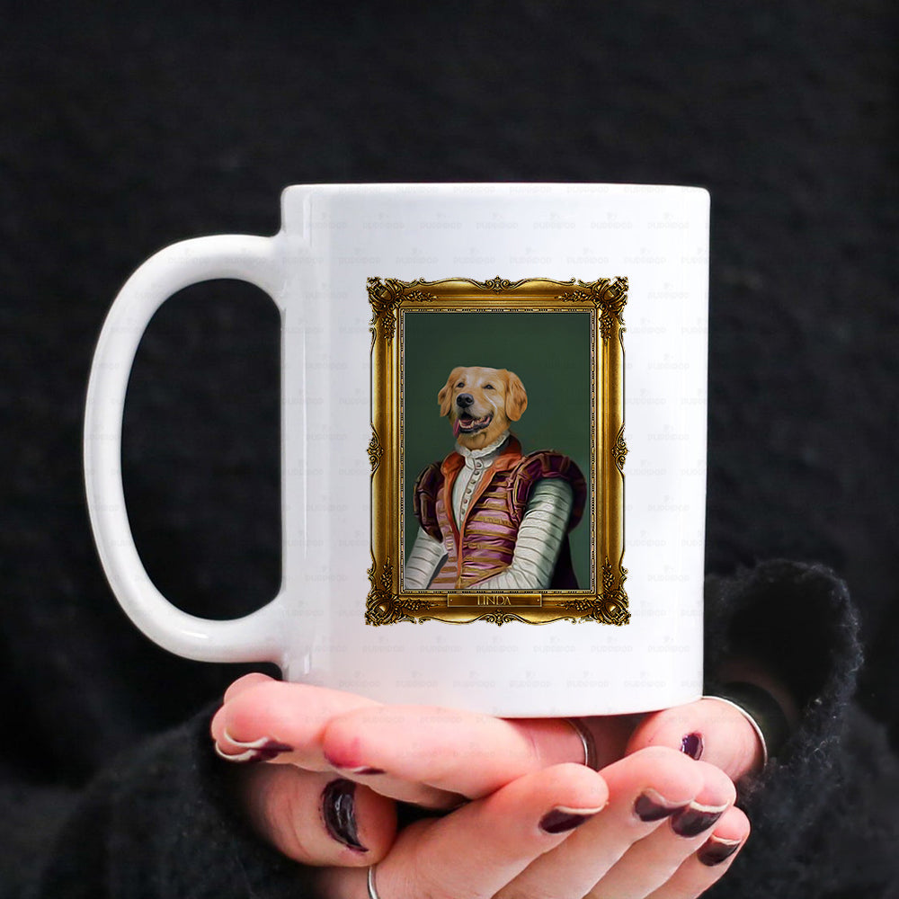 Personalized Dog Gift Idea - Royal Dog's Portrait For Dog Lovers - White Mug