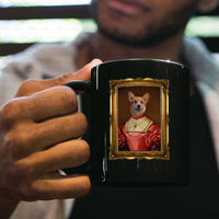 Thumbnail for Personalized Dog Gift Idea - Royal Dog's Portrait For Dog Lovers - Black Mug