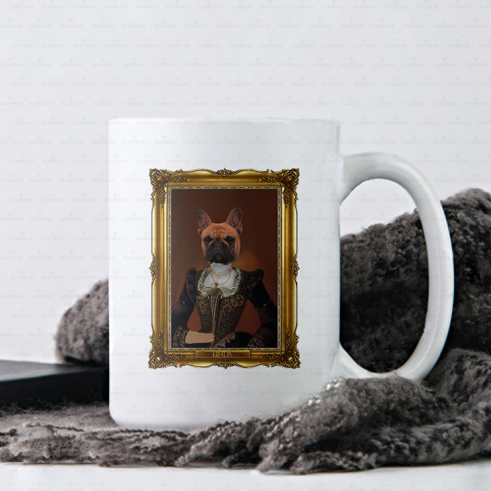 Personalized Dog Gift Idea - Royal Dog's Portrait For Dog Lovers - White Mug