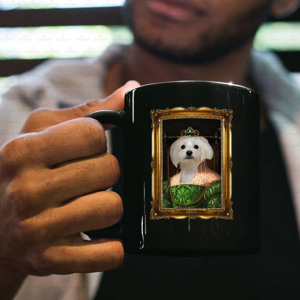 Personalized Dog Gift Idea - Royal Dog's Portrait For Dog Lovers - Black Mug
