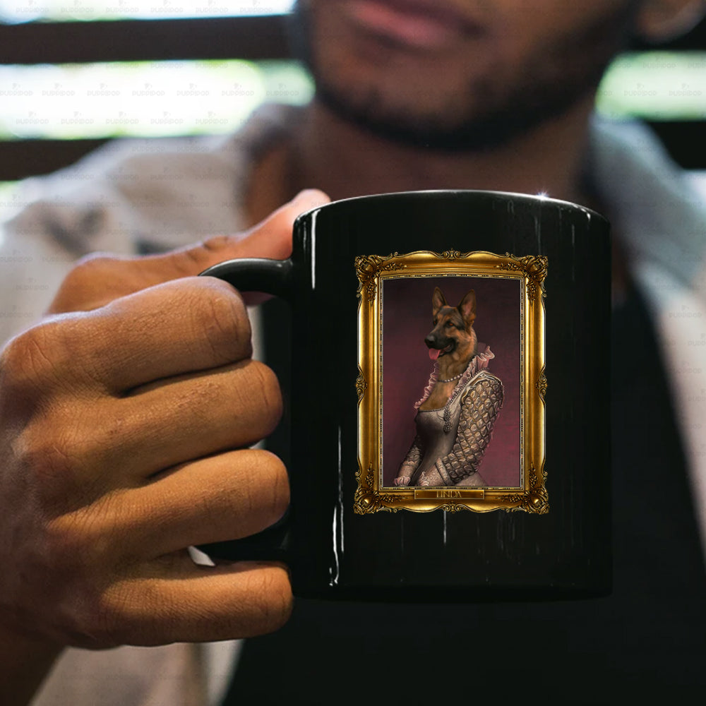 Personalized Dog Gift Idea - Royal Dog's Portrait For Dog Lovers - Black Mug