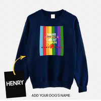 Thumbnail for Personalized Dog Gift Idea - Make America Great Again With Rainbow For Dog Lovers - Standard Crew Neck Sweatshirt
