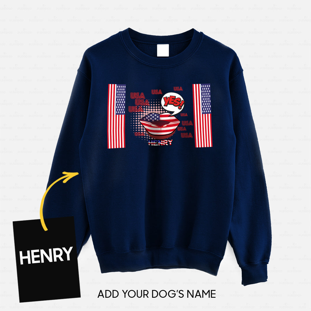 Personalized Dog Gift Idea - America Let's Say Yes For Dog Lovers - Standard Crew Neck Sweatshirt