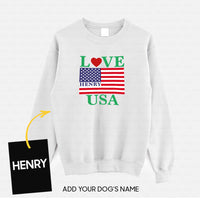Thumbnail for Personalized Dog Gift Idea - Love The USA For Dog Lovers - Standard Crew Neck Sweatshirt