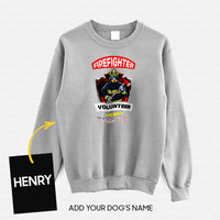 Thumbnail for Personalized Dog Gift Idea - Firefighter Volunteer Rescue Team For Dog Lovers - Standard Crew Neck Sweatshirt