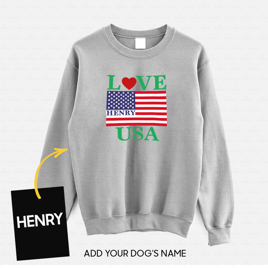 Personalized Dog Gift Idea - Love The USA For Dog Lovers - Standard Crew Neck Sweatshirt