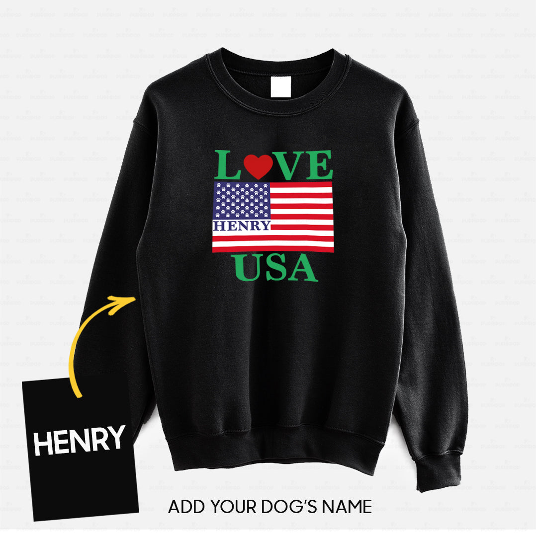 Personalized Dog Gift Idea - Love The USA For Dog Lovers - Standard Crew Neck Sweatshirt