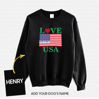Thumbnail for Personalized Dog Gift Idea - Love The USA For Dog Lovers - Standard Crew Neck Sweatshirt