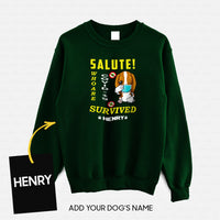 Thumbnail for Personalized Dog Gift Idea - Salute Who Are Survived Covid For Puppy Lovers - Standard Crew Neck Sweatshirt