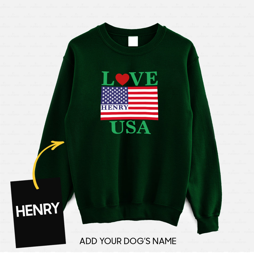 Personalized Dog Gift Idea - Love The USA For Dog Lovers - Standard Crew Neck Sweatshirt