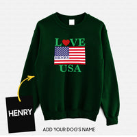 Thumbnail for Personalized Dog Gift Idea - Love The USA For Dog Lovers - Standard Crew Neck Sweatshirt