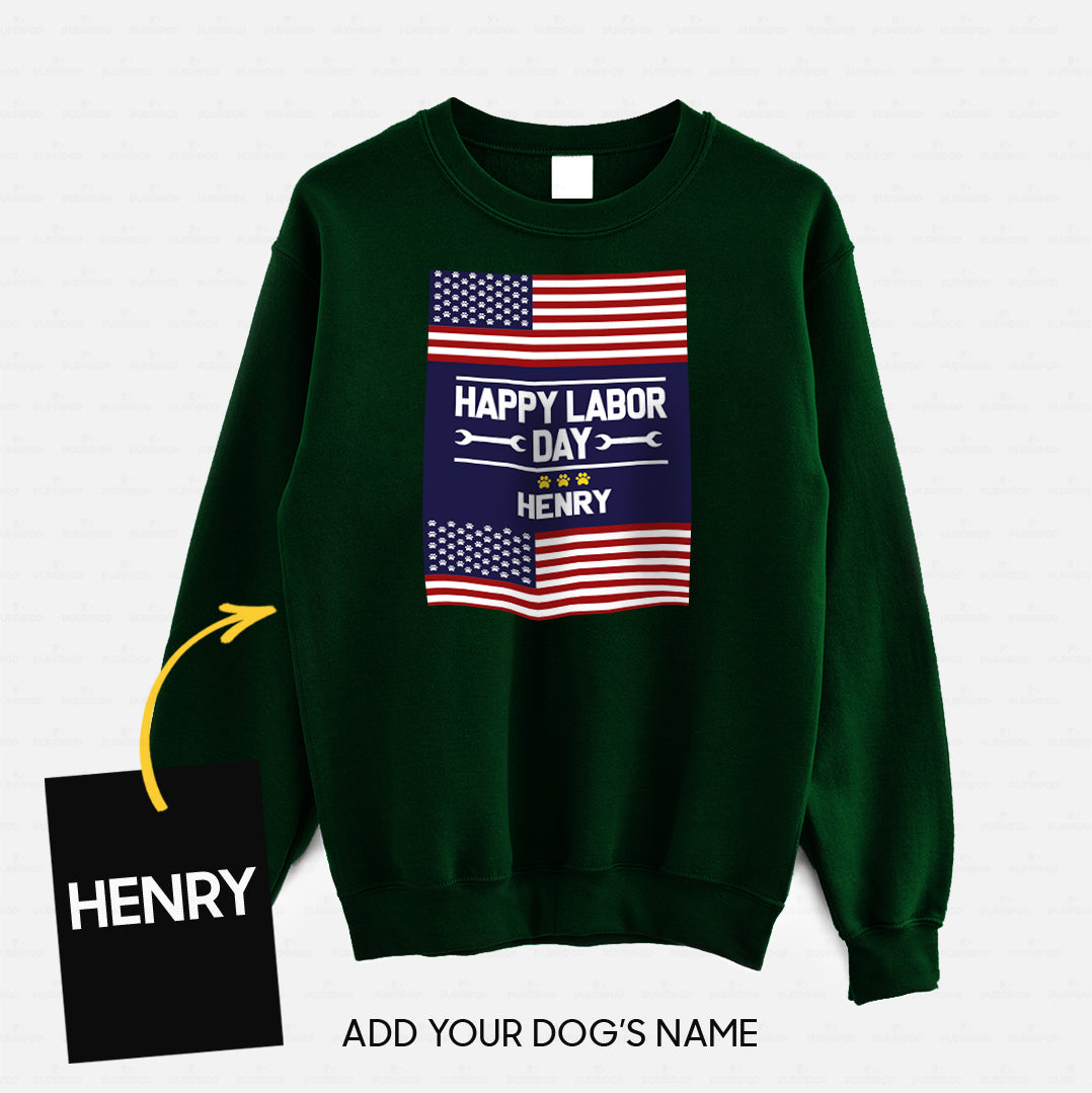 Personalized Dog Gift Idea - Happy Labor Day Proud Day For Dog Lovers - Standard Crew Neck Sweatshirt
