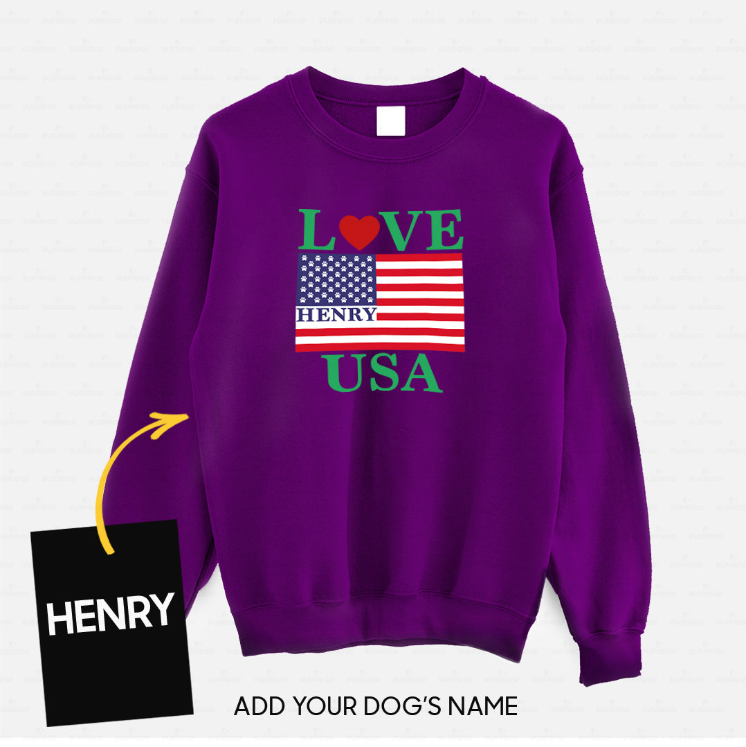 Personalized Dog Gift Idea - Love The USA For Dog Lovers - Standard Crew Neck Sweatshirt