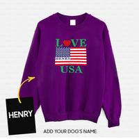 Thumbnail for Personalized Dog Gift Idea - Love The USA For Dog Lovers - Standard Crew Neck Sweatshirt