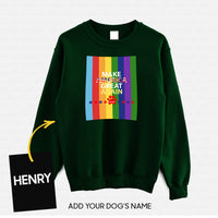 Thumbnail for Personalized Dog Gift Idea - Make America Great Again With Rainbow For Dog Lovers - Standard Crew Neck Sweatshirt