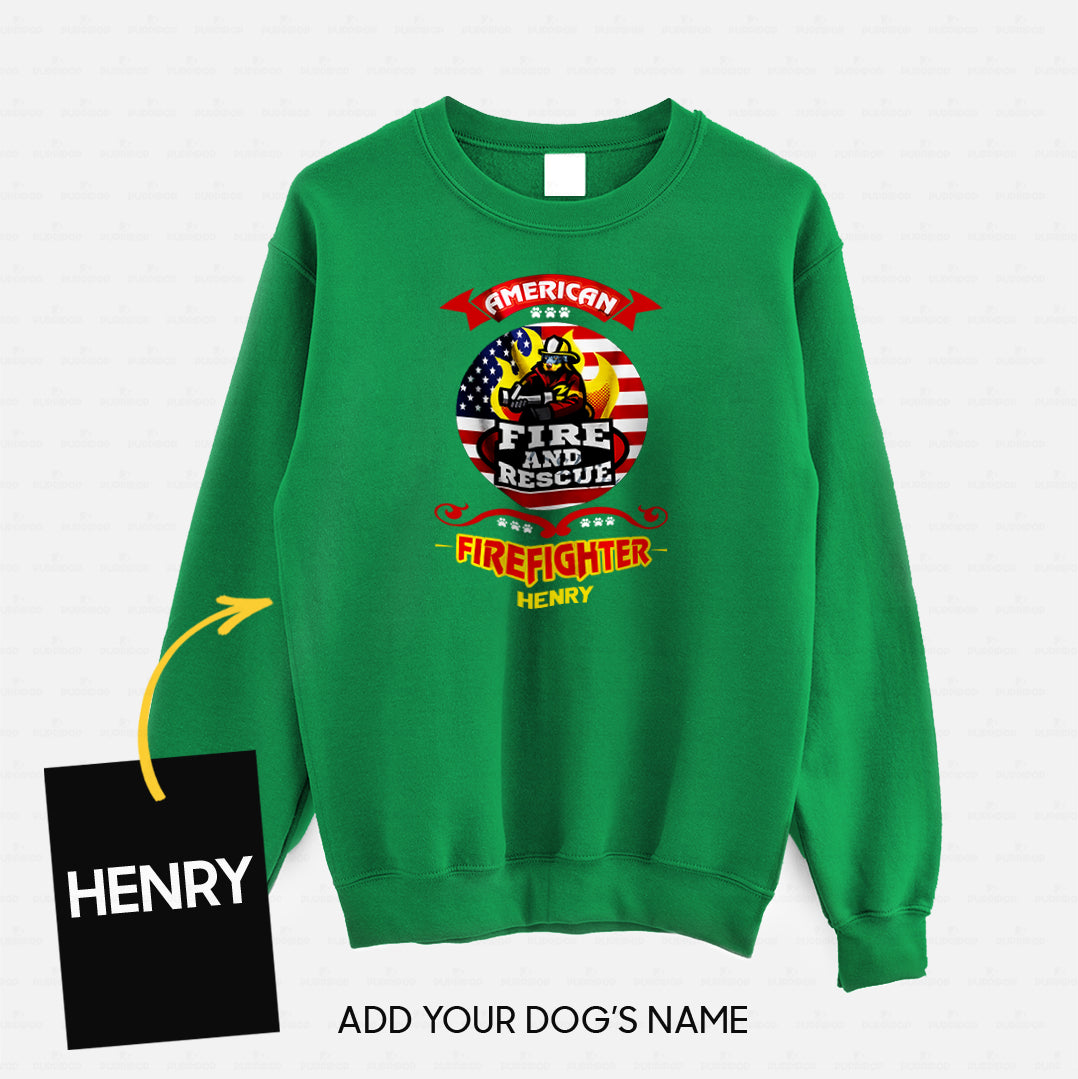 Personalized Dog Gift Idea - American Firefighter Fire And Rescue For Dog Lovers - Standard Crew Neck Sweatshirt