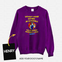 Thumbnail for Personalized Dog Gift Idea - Without Labour Nothing Big Is Possible For Dog Lovers - Standard Crew Neck Sweatshirt