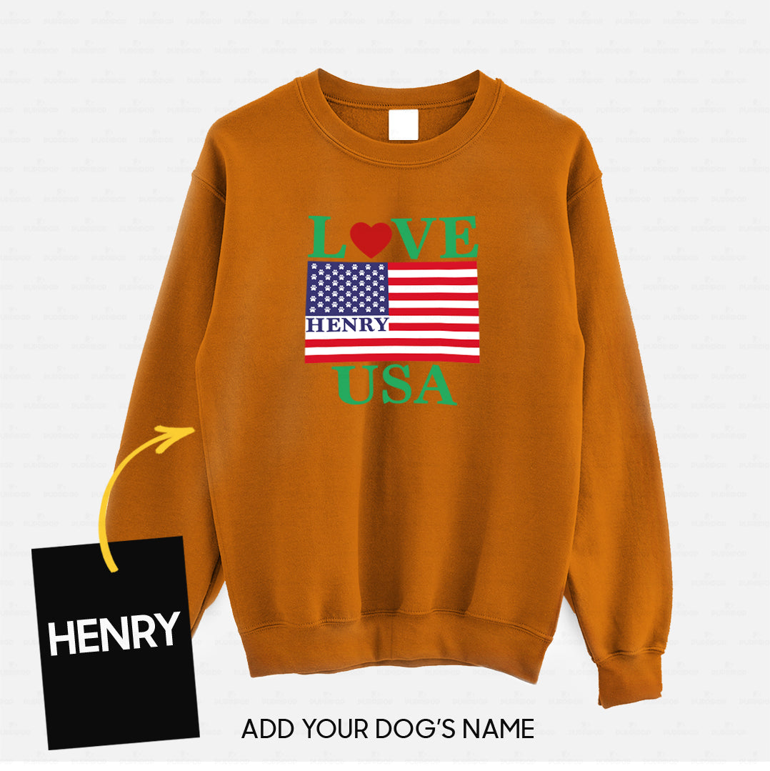 Personalized Dog Gift Idea - Love The USA For Dog Lovers - Standard Crew Neck Sweatshirt