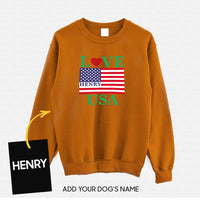 Thumbnail for Personalized Dog Gift Idea - Love The USA For Dog Lovers - Standard Crew Neck Sweatshirt