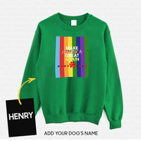 Thumbnail for Personalized Dog Gift Idea - Make America Great Again With Rainbow For Dog Lovers - Standard Crew Neck Sweatshirt