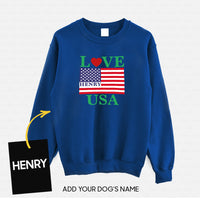 Thumbnail for Personalized Dog Gift Idea - Love The USA For Dog Lovers - Standard Crew Neck Sweatshirt