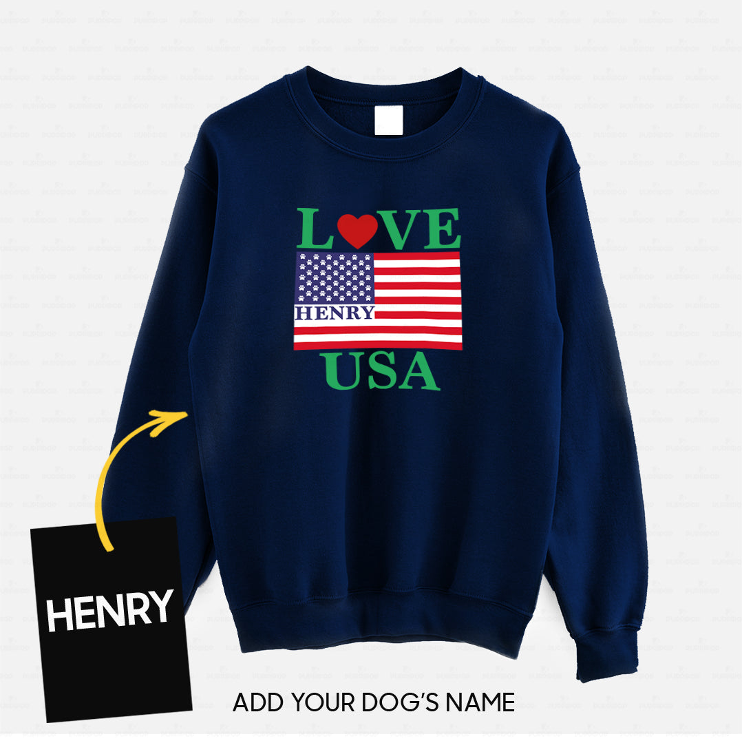 Personalized Dog Gift Idea - Love The USA For Dog Lovers - Standard Crew Neck Sweatshirt