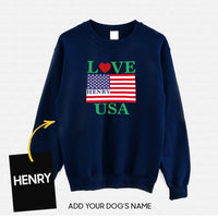 Thumbnail for Personalized Dog Gift Idea - Love The USA For Dog Lovers - Standard Crew Neck Sweatshirt